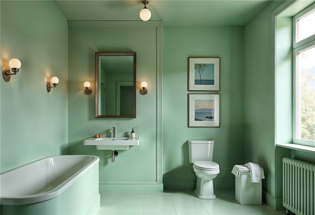 Baño con alicatado verde menta — E-Renova